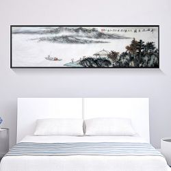 新中式客厅装饰画沙发背景墙山水画
